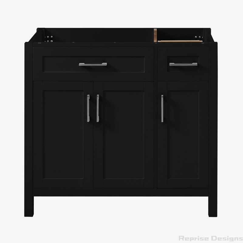 Base de meuble-lavabo simple 35,04 po seulement, Noir