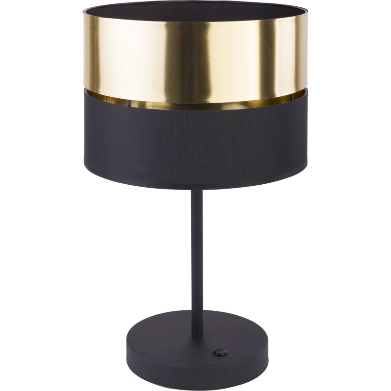Avdhesh Metal Table Lamp, Black, Gold/Black