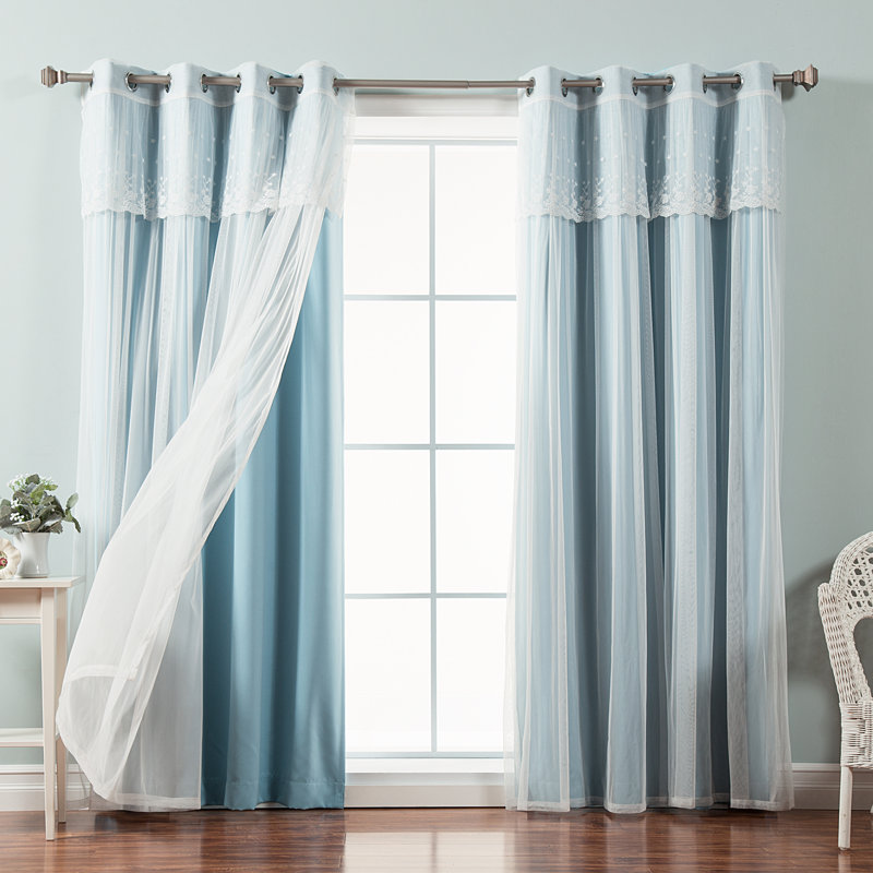Crenshaw Solid Room Darkening Thermal Grommet Curtain Panels, Ocean