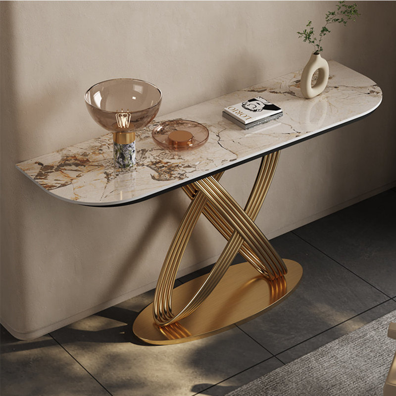 Console en pierre frittée de style italien, H 33,4 po x l 59 po x P 13,7 po