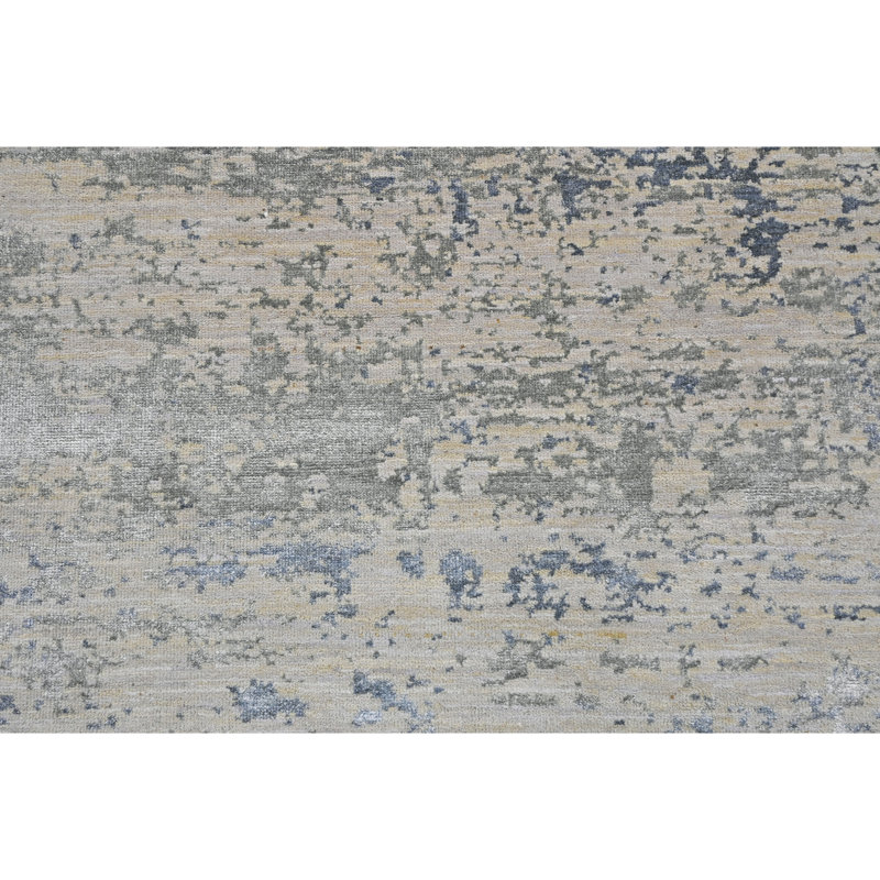 High-Quality Hand-Knotted Silver And Black Area Rug