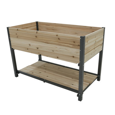 45"  Iron-wood combined growing beds with feet and storage racks