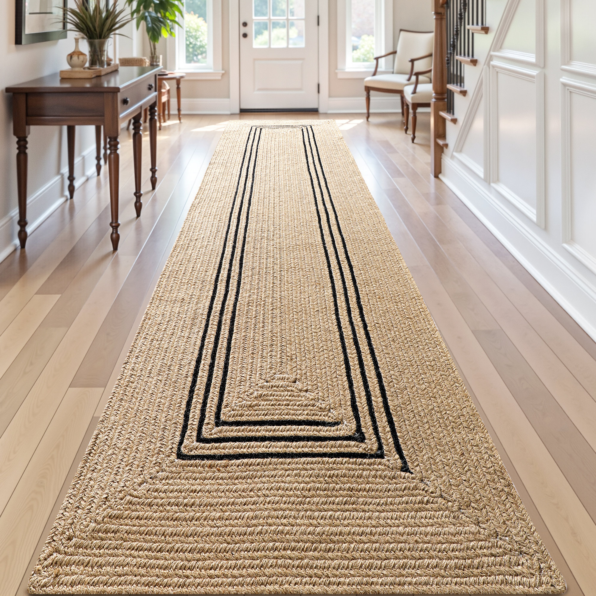 Ebern Designs Hand Woven Natural Fibre Hallway Runner Rug - Wayfair Canada