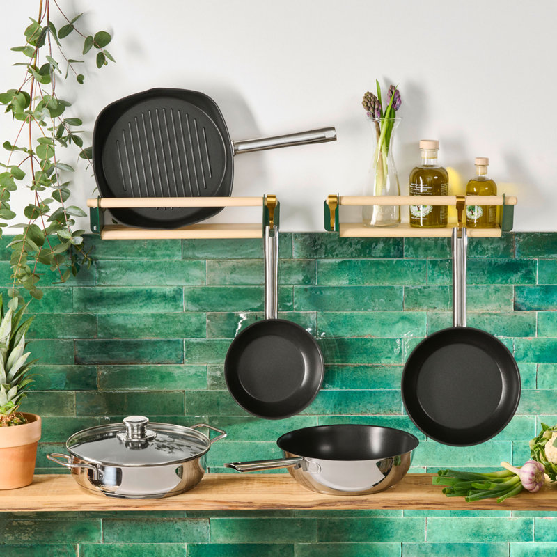 Fabiano 30cm Stainless Steel Grill Pan, 45.5cm L x 30cm W