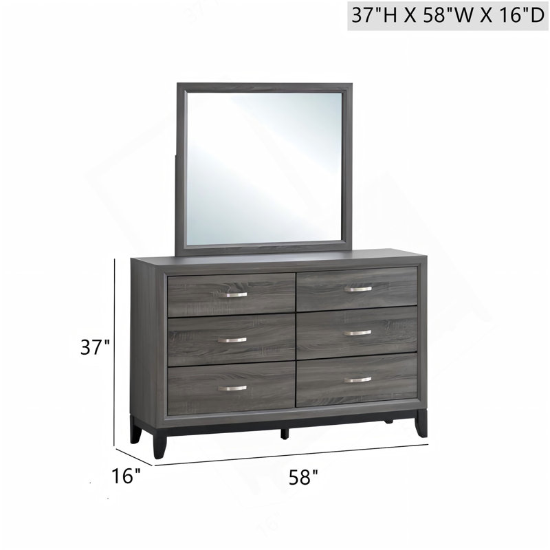 Commode Glasgow G04305-D (miroir non inclus), gris, Gris