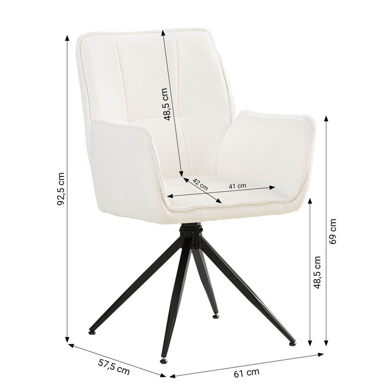 Upholstered Dining Chair In White, 2