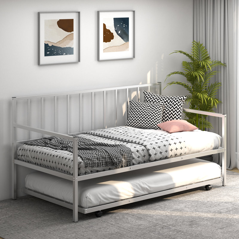 Daybed with Trundle, Silver