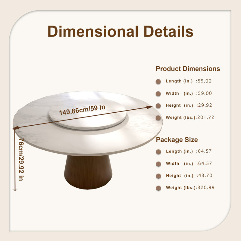 Table de salle à manger 59 ", Bronze
