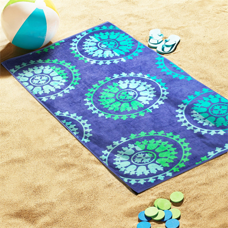 Peretsman Oversized Quick Dry Spinning Wheel 100% Cotton Beach Pool Towel
