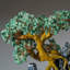 Genuine Green Aventurine Bonsai Tree in Square Ceramic Pot (13")