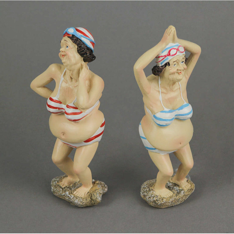 Paire de figurines hilares de bain