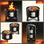 Barbecue fumoir vertical 3 en 1 au charbon de bois avec une surface de cuisson de 400 pouces carrés, barbecue portatif noir