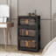 Armoire de rangement pliante polyvalente avec plusieurs niveaux, portes magnétiques, roulettes, idéale pour organiser divers espaces dans votre maison