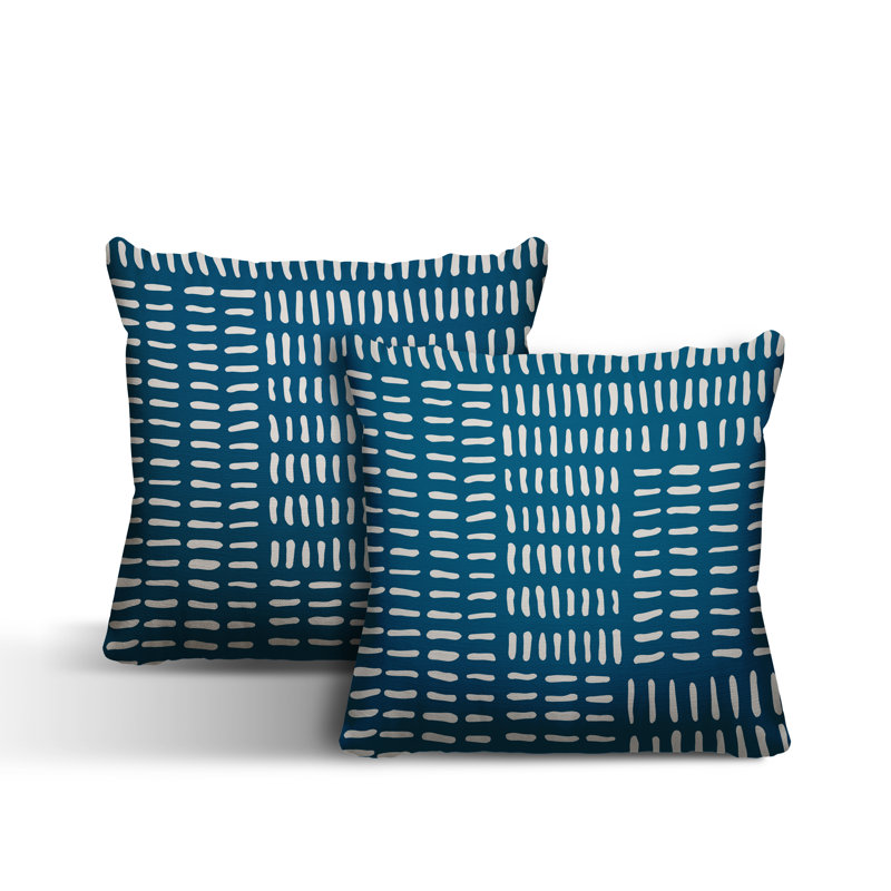  Coussin intérieur / extérieur carré, L 15 po x H 15 po, Turquoise