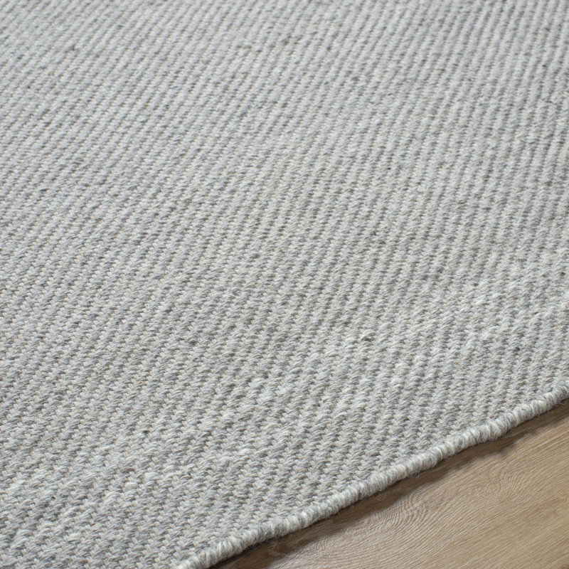 Lavande Wool Area Rug in Dark Gray/Ivory, Runner 2'6" x 8'
