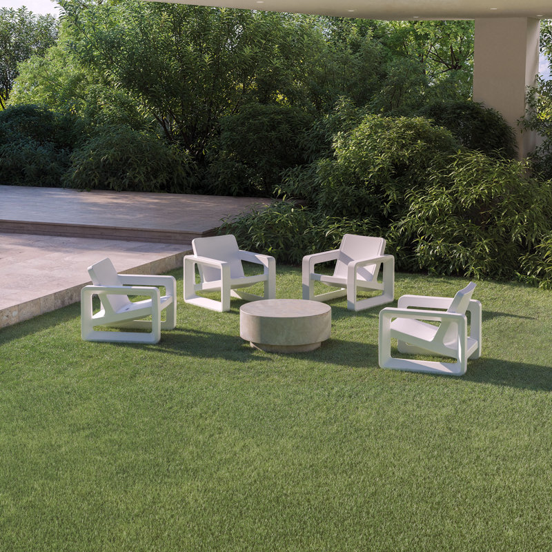 Deck Outdoor Lounge Chair, Highcloud White