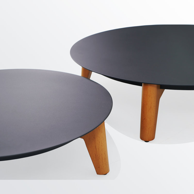 2-pieces Round Indoor/outdoor Aluminum Patio Coffee Table