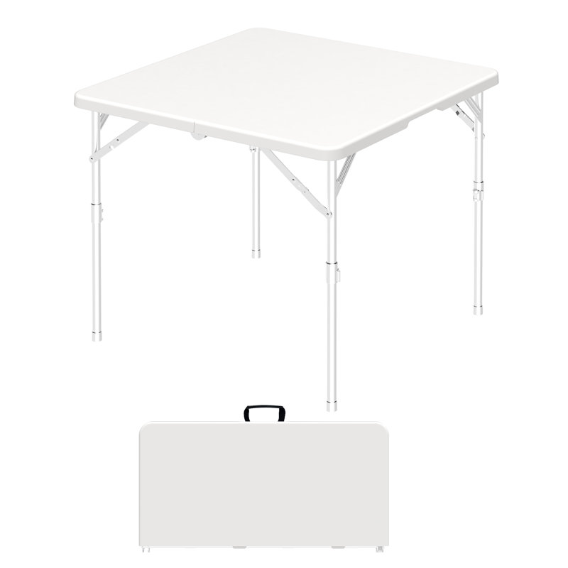 Table de salle à manger pliante de 86 cm (34 po), table utilitaire portative pour les repas à l'intérieur et à l'extérieur, les fêtes, le camping et les soirées jeux, blanche