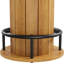 Table de bar ronde avec repose-pieds en anneau en métal pour le bar et la cuisine, table bistro en bois, grande table basse pour petits espaces (table seulement), naturel-905790480