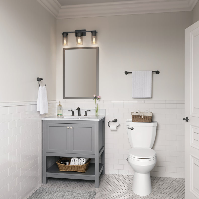 Luminaire à 3 lumières 22 po Bluntson Éclairage pour meuble-lavabo, Noir mat