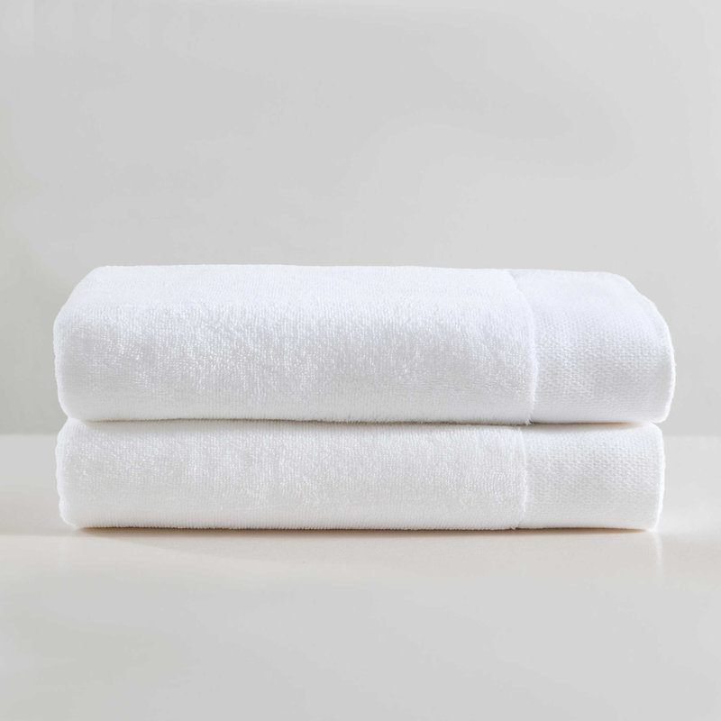 Calvin Klein Entwine Solid Cotton 2 Piece Bath Sheet Set, White