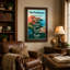 Villes et pays dans le style d'affiches de voyage rétro sur toile-495883778