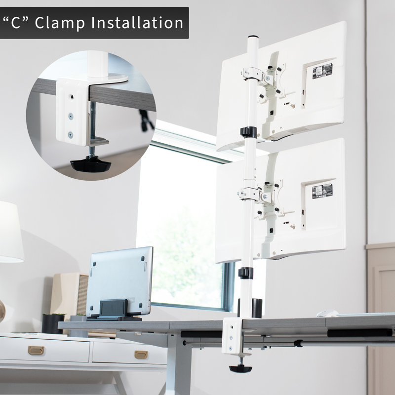 VIVO Dual Vertical Monitor Mount, Black