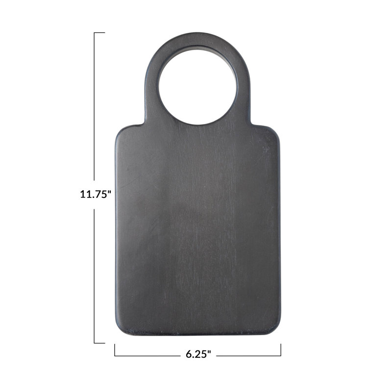 Black Mango Wood Cutting Board with Round Handle