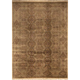 Wool Oriental Area Rug in Brown/Green/Rust