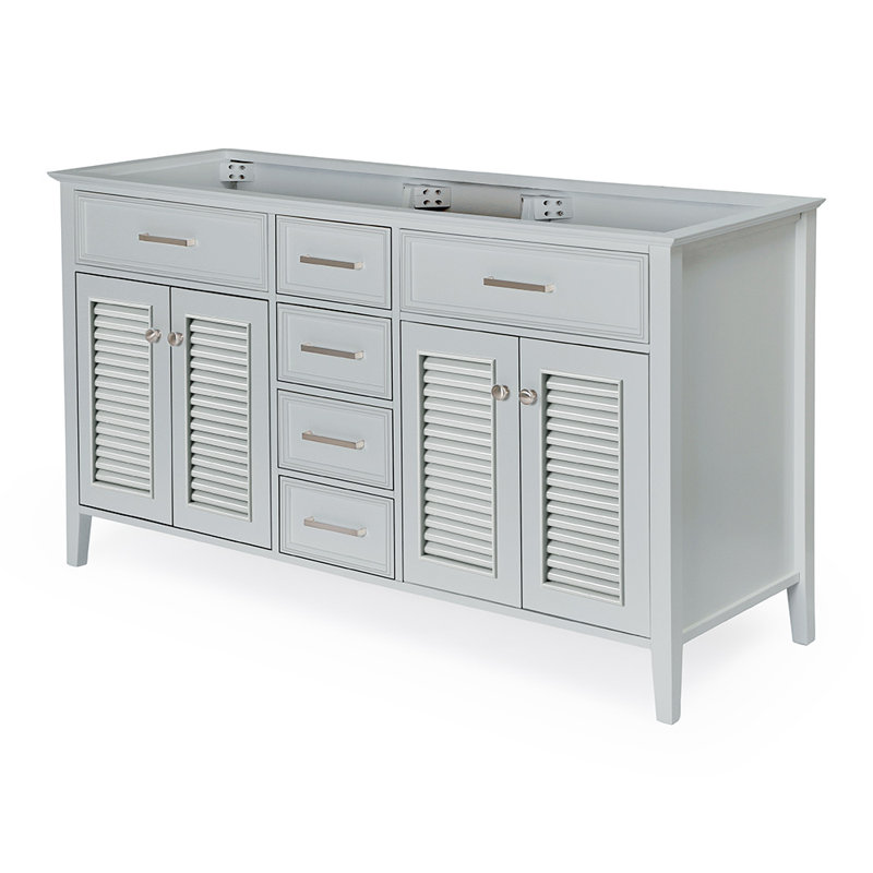Ferree 60'' Double Bathroom Vanity Base Only, Gray