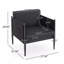 Ensemble de 2 fauteuils club d'extérieur, aluminium noir