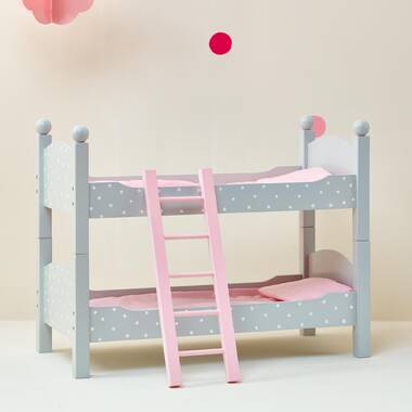 Badger Basket 1-2-3 Convertible Doll Bunk Bed with Bedding