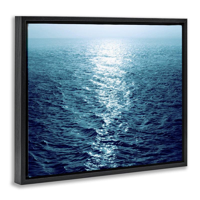 Toile flottante encadrée dorée par Sun, H 25 po x l 31 po, Cadre flottant noir de jais