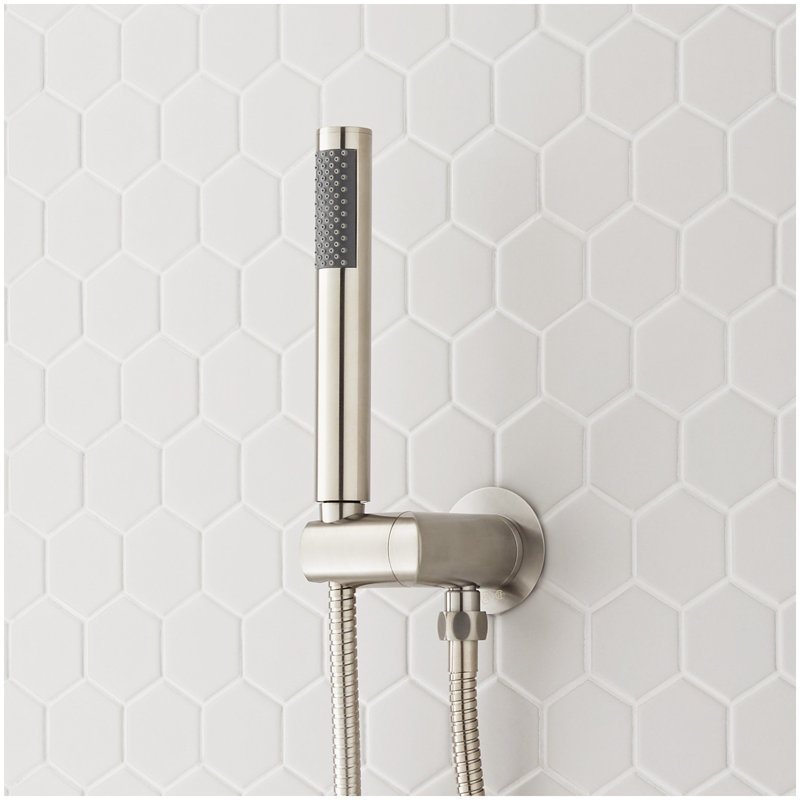 Gunther Pressure Balance Shower System with Hand Shower - Brushed Nickel, Brushed Nickel