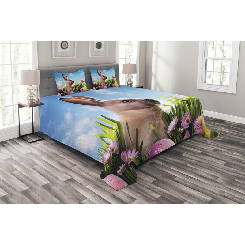 Agathi No Pattern Bedspread with Pillow Shams, 220 x 264 cm