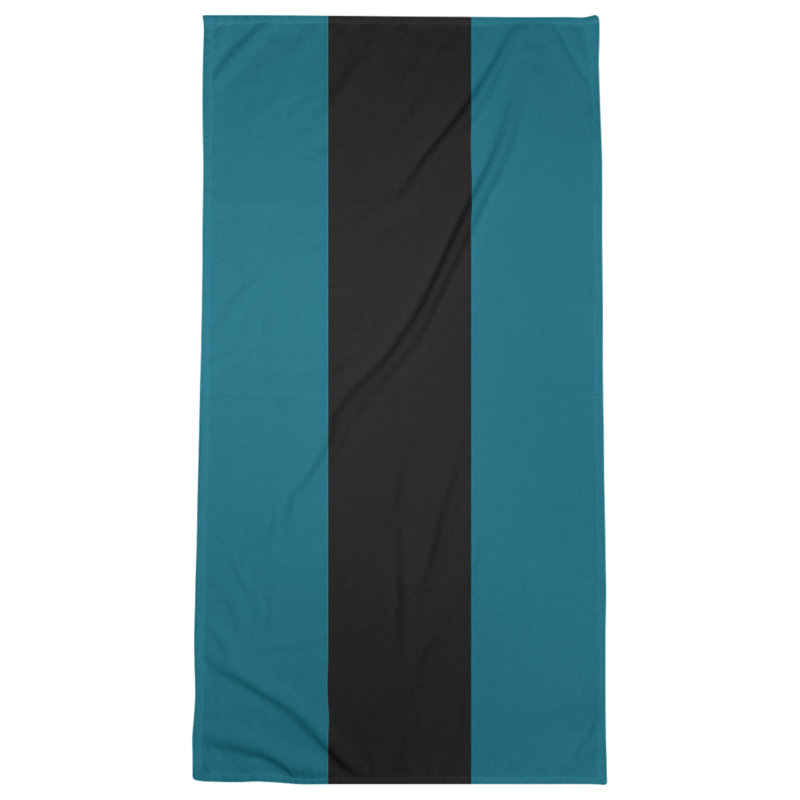 Bath Towel, Aqua/Black