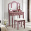 Ensemble coiffeuse et tabouret en bois Sanlo-1686761260
