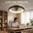 20-inch Black Led Ceiling Fan Light With Dimmable Brightness And Adjustable Color Temperature, Featuring App And Remote Control Operation, Suitable For Living Rooms, Bedrooms, And Dining Areas.