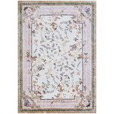 Floral Area Rug in Ivory