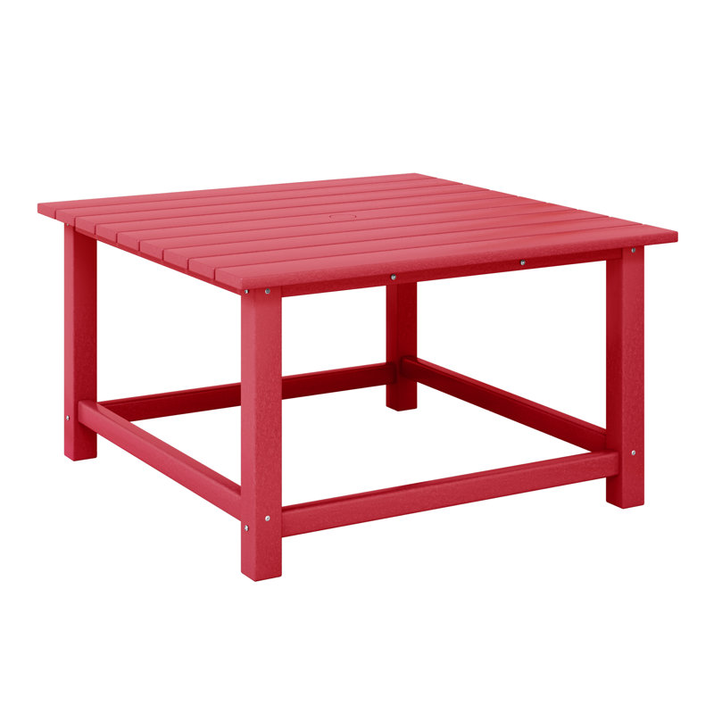 Laguna Outdoor Poly Adirondack 31" Square Coffee Table, Red