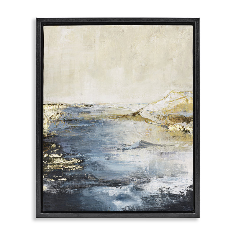  "Splashing Sea Spray", art mural sur toile flottante par Design Fabrikken, Cadre flottant noir de jais, H 21 po x l 17 po
