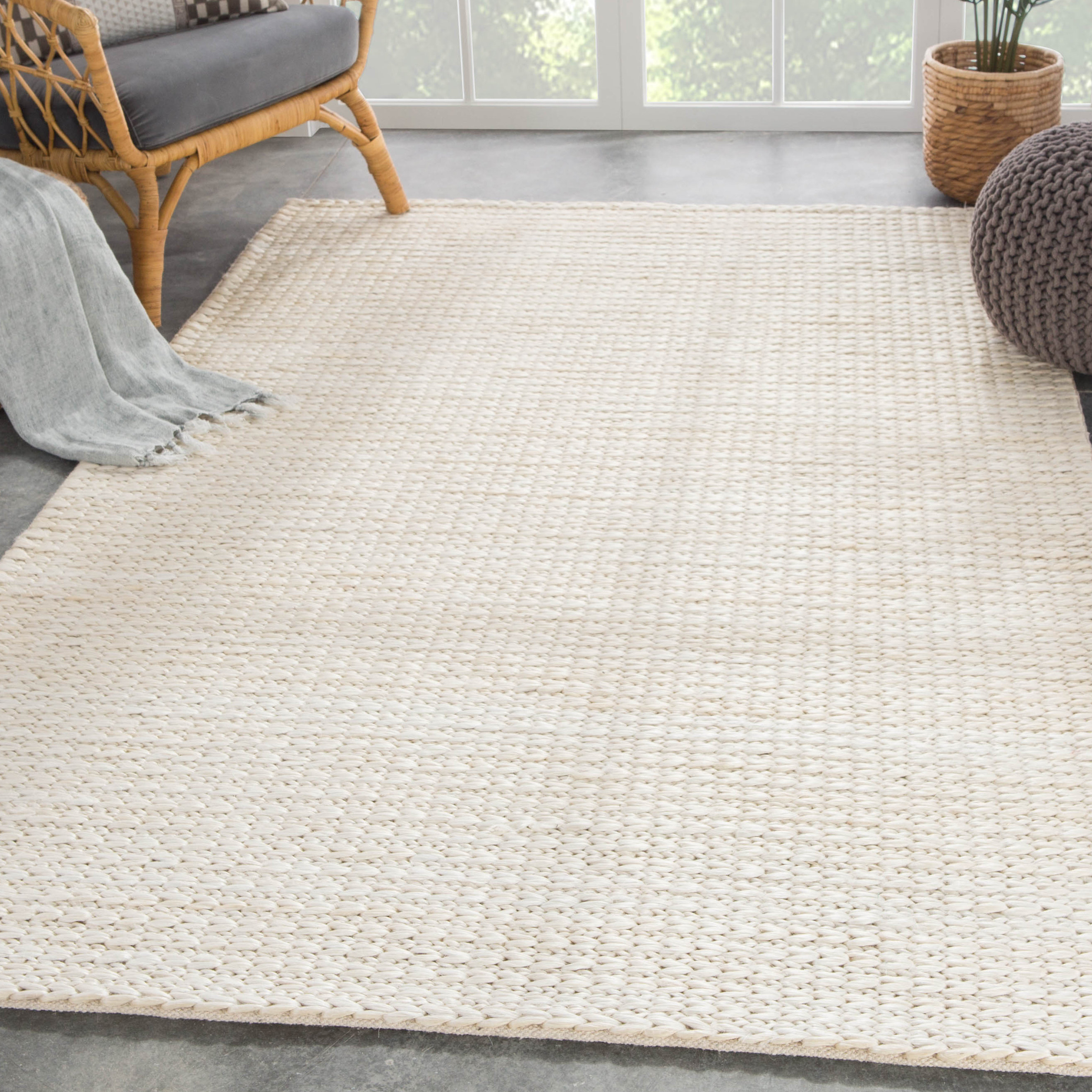 Debroh Flatweave Solid Color Rug