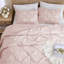Ensemble d'édredon de 3 pièces en microfibre à nervures Swift Home - couleurs unies et motifs rayés - toutes saisons, durable, facile d'entretien-156299570-156299531
