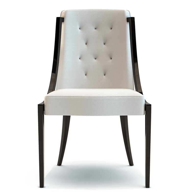 Chaise Volari, Blanc, Noir laqué
