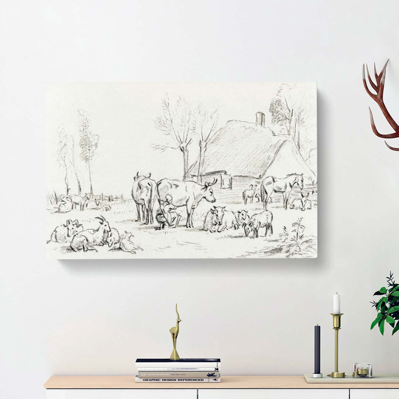 Farm Animals by Jean Bernard - Wrapped Canvas, 50cm H x 76cm W x 3cm D