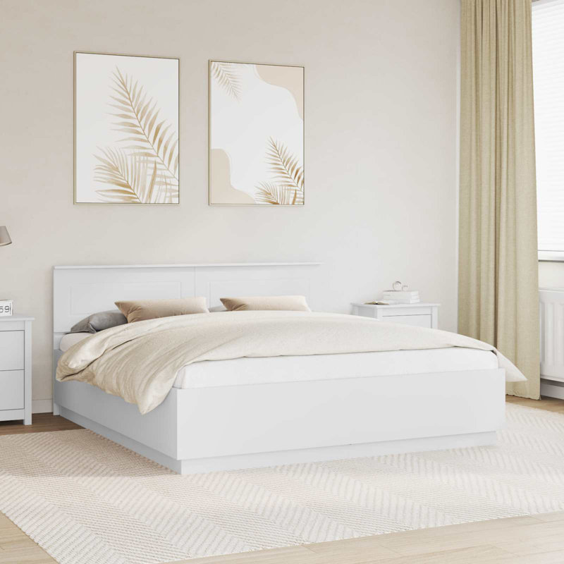 Bed Frame, Super King (6'), White