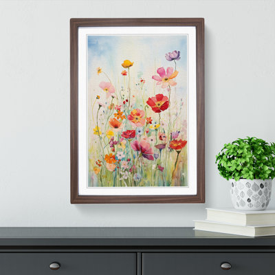 Wildflowers Gestural Art - Framed Print