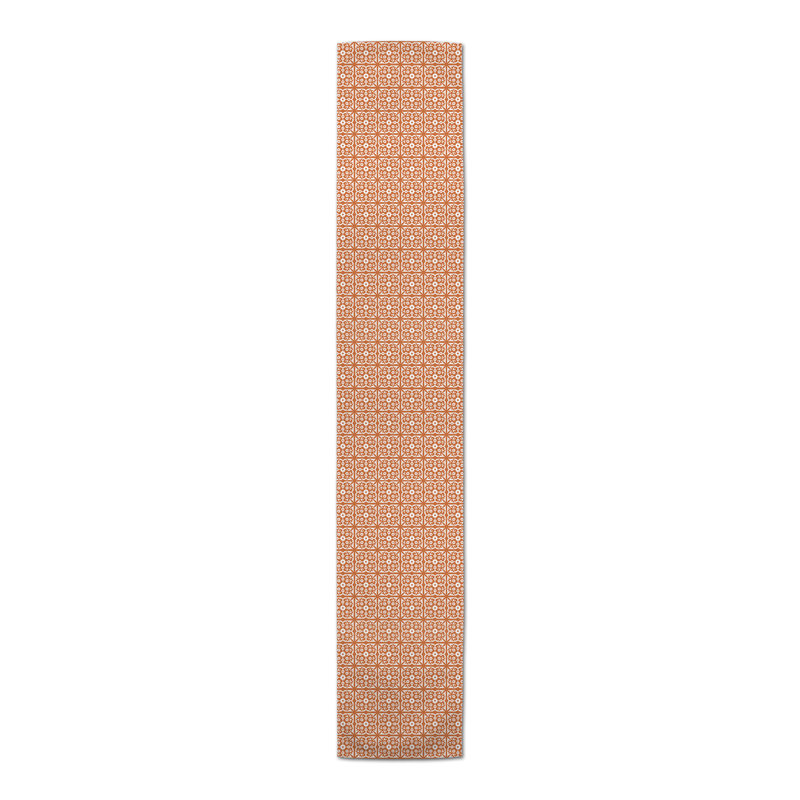 Calvon Rectangle Polyester Table Runner, 90" x 16", Orange