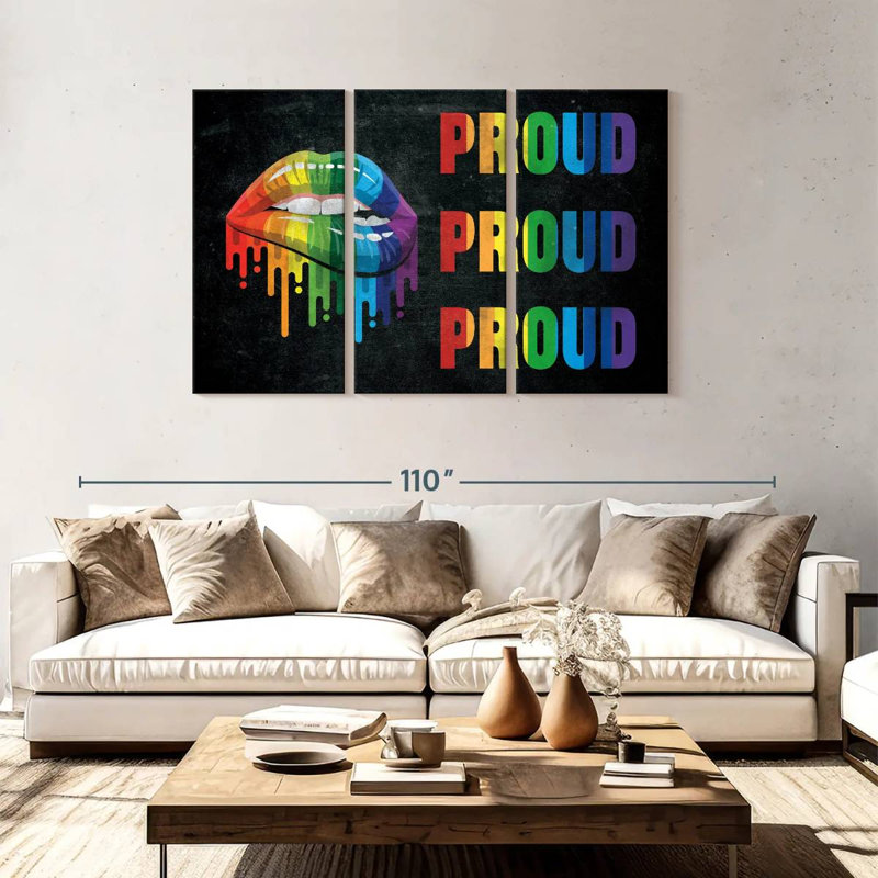 Tergel Rainbow Lips, 48" H x 74" W