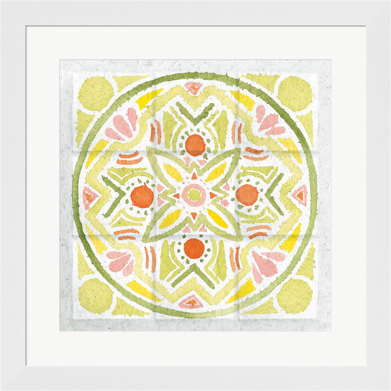 «Citrus Tile III» par Elyse Deneige - peinture encadrée, H 19,6 po x l 19,6 po, Papier non encadré, Aucun mat